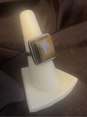 Size 7 - Square Brown Tiger's Eye Statement Ring